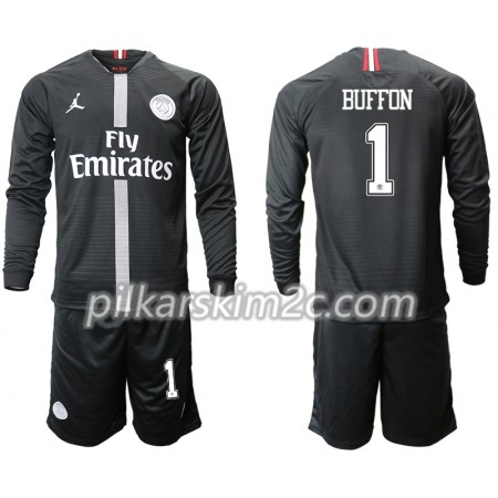 Koszulka Paris Saint-Germain BUFFON 1 Jordan Czarny Dziecięca Trzeciej 2018-2019 - Koszulki Piłkarskie(L/S)